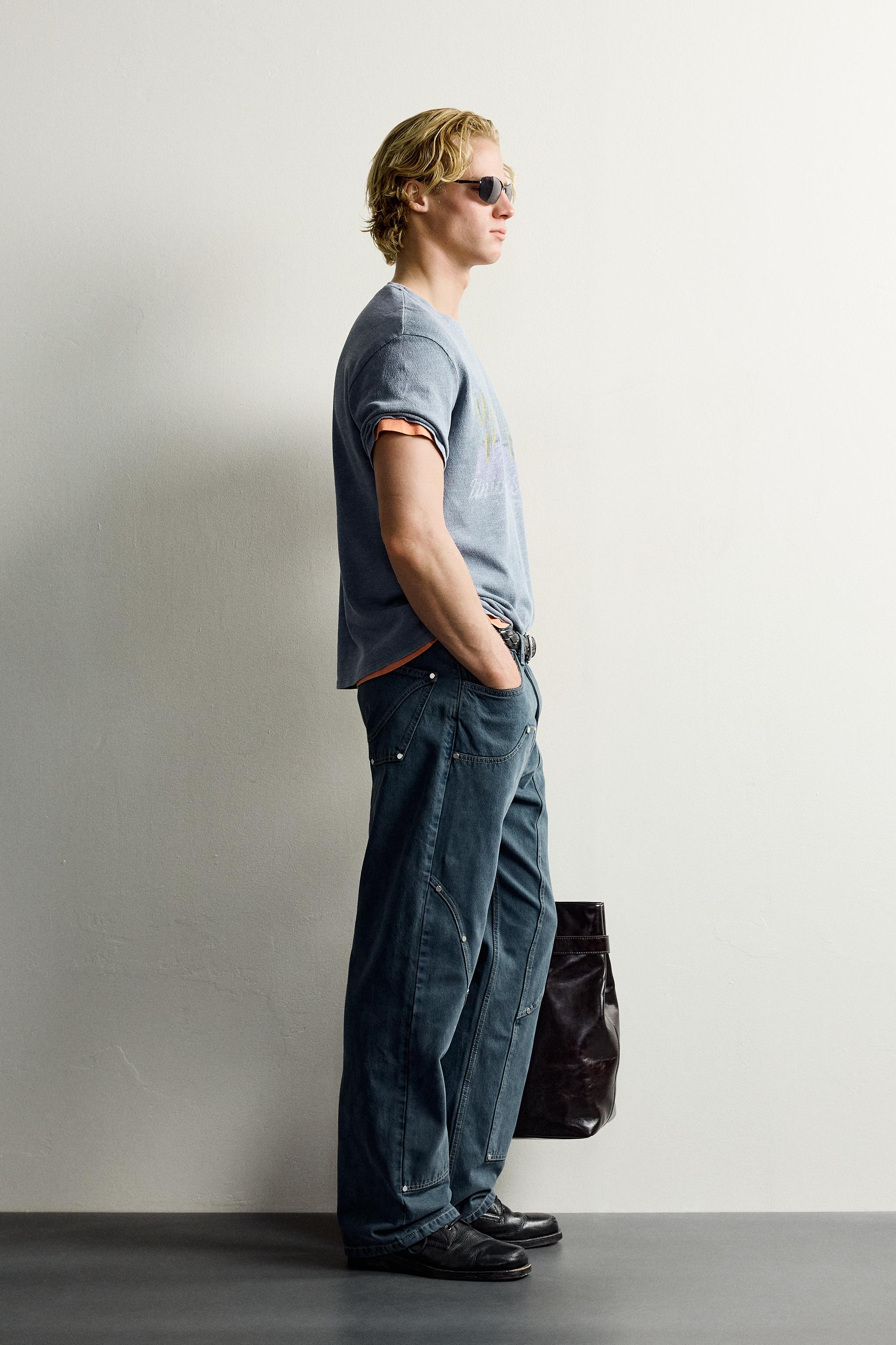 PRINTED WASHED KNIT T-SHIRT