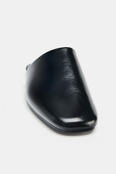 LEATHER MULE SHOES - Black by Zara - Image 4