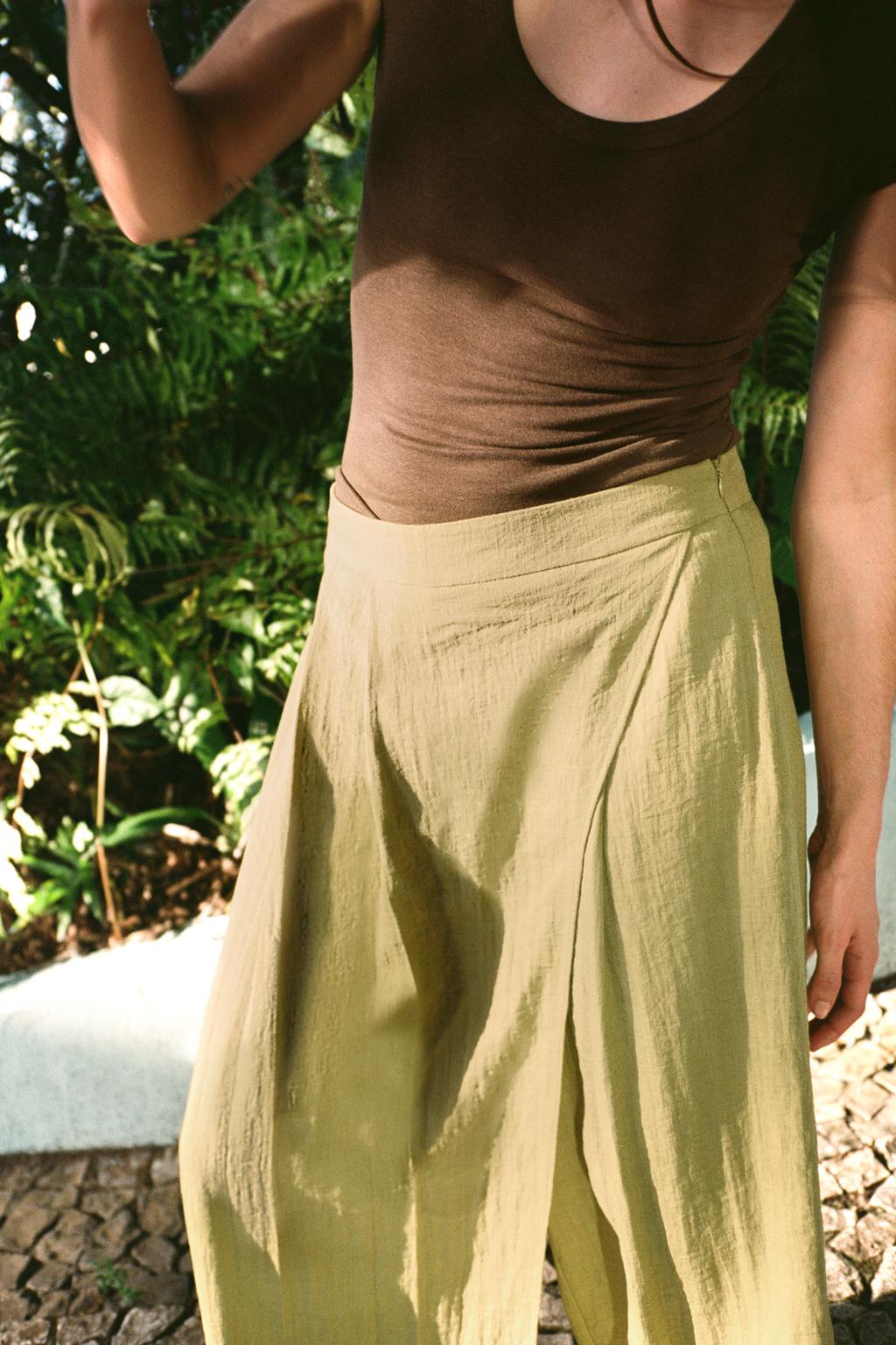 WRAP FRONT WIDE LEG PANTS - image 2
