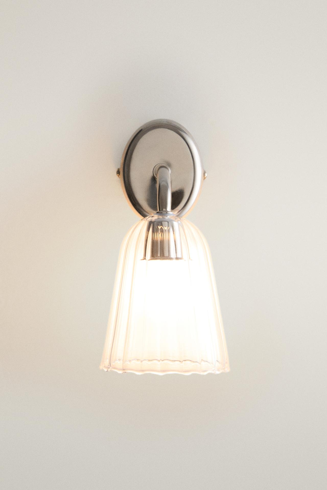 LAMP | GLASS AND IRON WALL LIGHT — Transparent