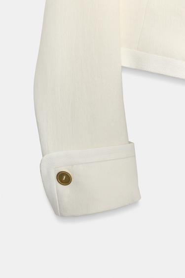 CHAQUETA CROP COMBINADA ZW COLLECTION LIMITED EDITION - Crudo de Zara