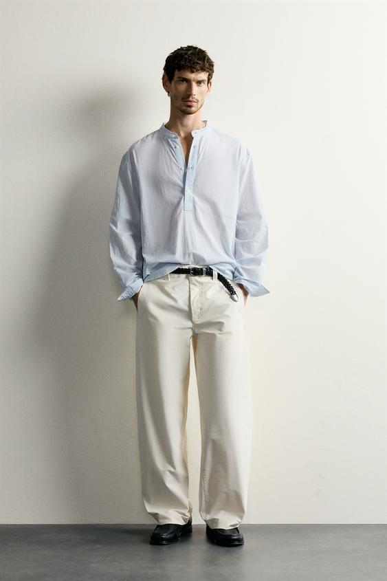 CREASED-EFFECT SHIRT - Sky blue by Zara - Image 0