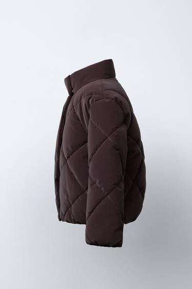 RUBBERISED PUFFER JACKET - Brown by Zara - Image 2