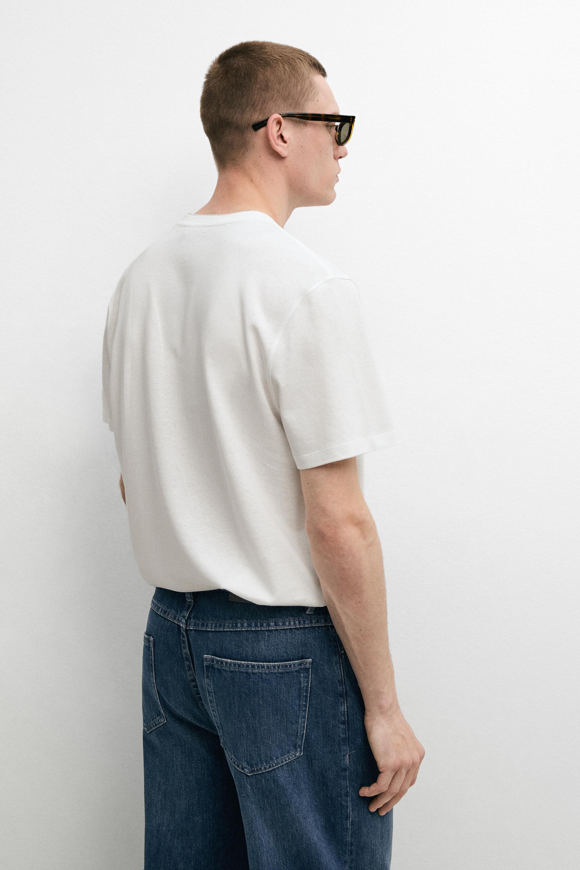 Linen and cotton double-collar T-shirt