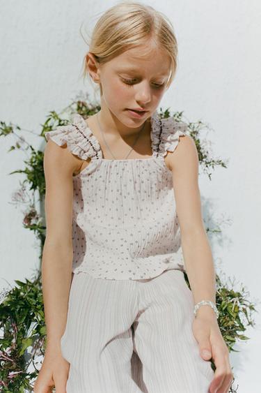 FLORAL PRINT TOP - Light ecru by Zara