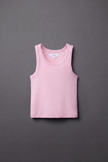 CAMISETA RIB NADADORA - Rosa de Zara