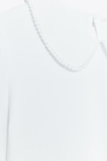 PETER PAN COLLAR T-SHIRT - White by Zara - Image 8
