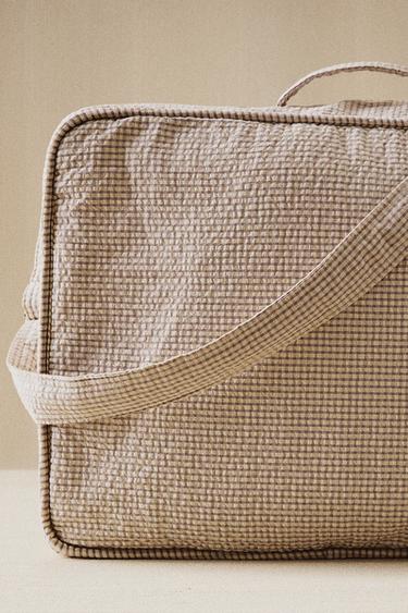 CHILDREN'S GINGHAM TRAVEL SUITCASE - Grey by Zara