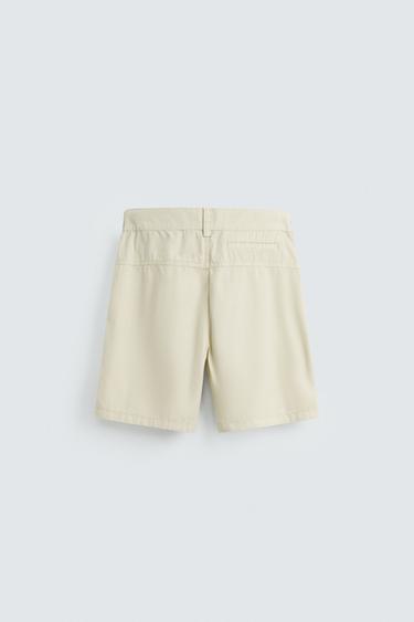 WASHED COTTON BERMUDA SHORTS - Light beige by Zara - Image 7