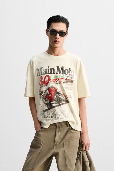 FADED PRINTED T-SHIRT - Ecru by Zara