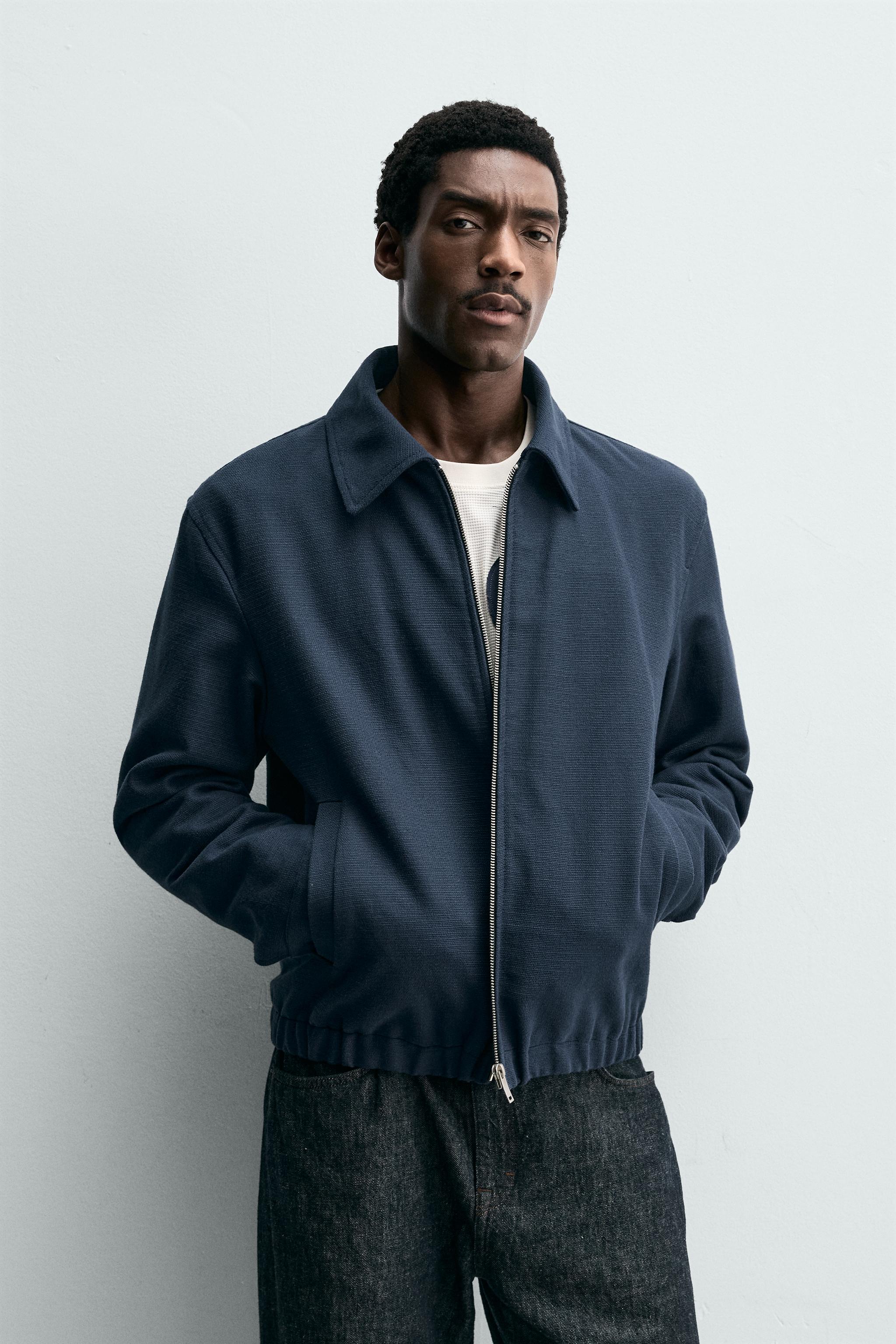 TEXTURED POCKET JACKET - Petrol blue | ZARA South Africa