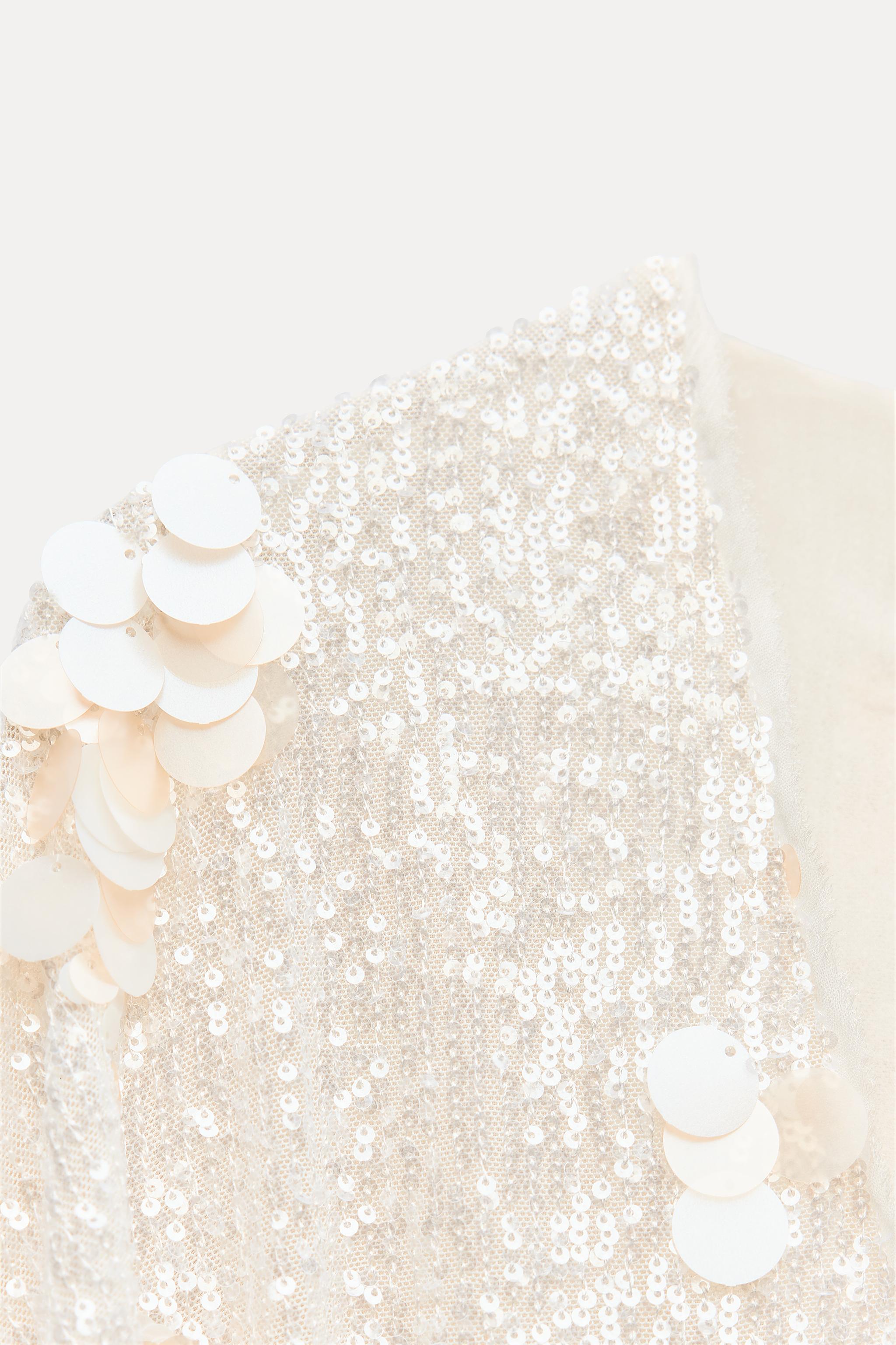 ZARA スパンコール刺繍 ベロアガウン キモノスリーブ ゆったり 大きめ ML
