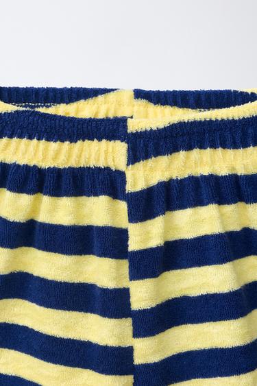 ENSEMBLE POLO ET BERMUDA À RAYURES EFFET ÉPONGE - Jaune de Zara - Image 3