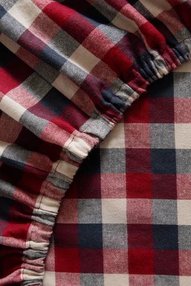 DRAP-HOUSSE FLANELLE COTON CARREAUX TARTAN NOËL - Écru de Zara - Image 3