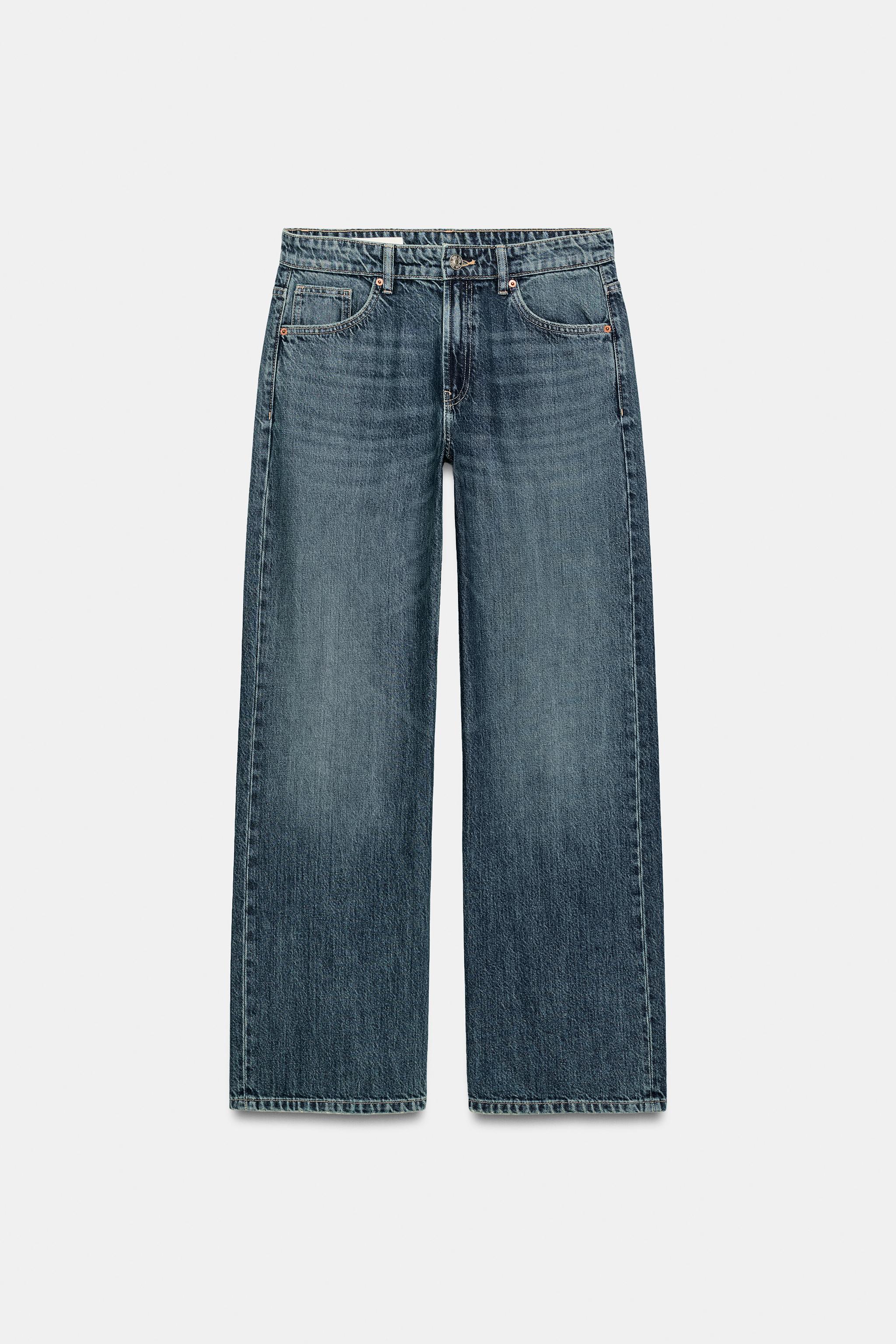 JEANS DENIM TRF RELAXED FIT CINTURA MÉDIA - Azul-marinho | ZARA Brasil