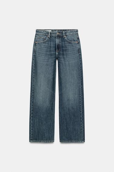 JEANS DENIM TRF RELAXED TIRO MEDIO - Marino de Zara - Imagen 0
