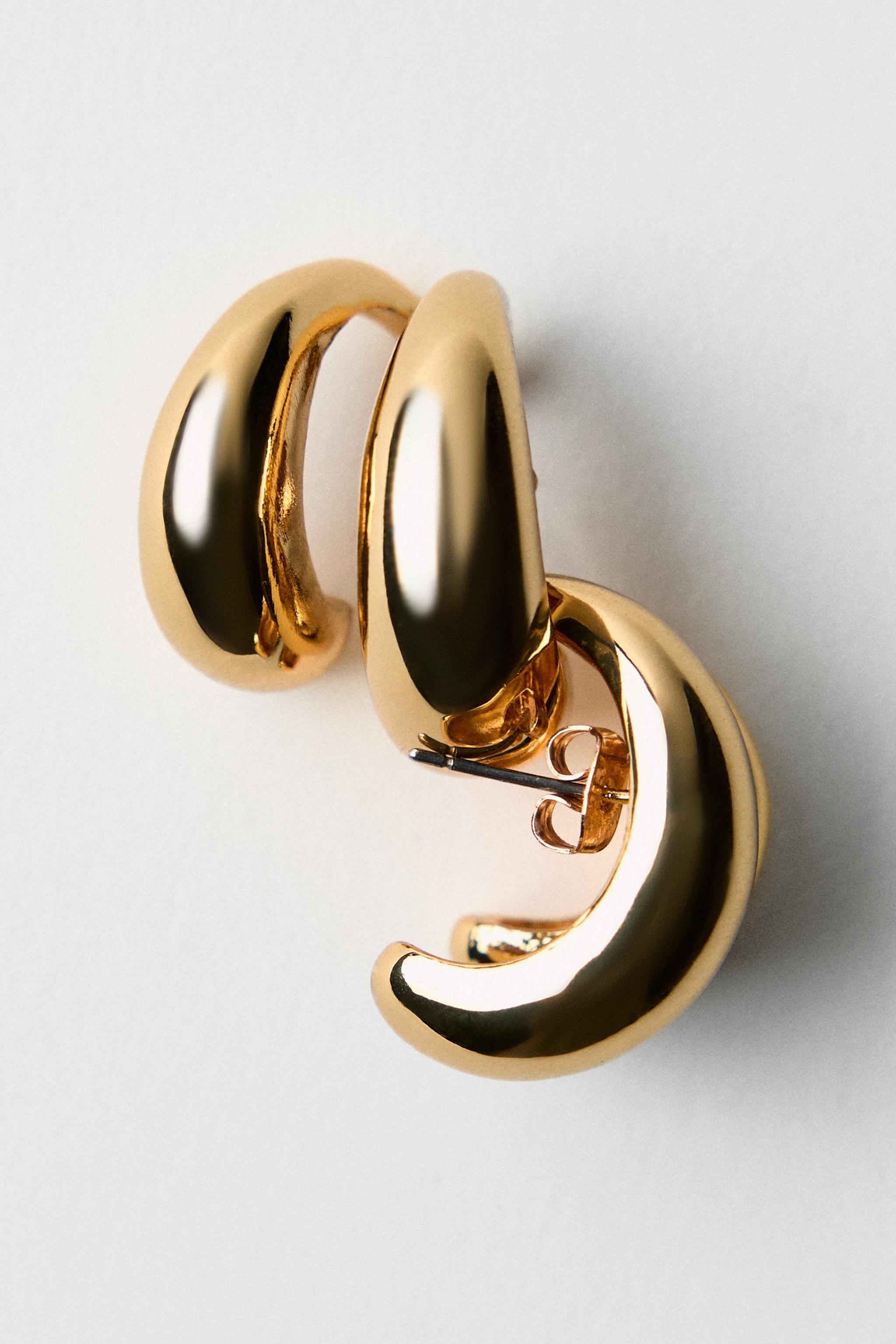 DOUBLE EAR CUFF EARRINGS - Golden | ZARA United Kingdom