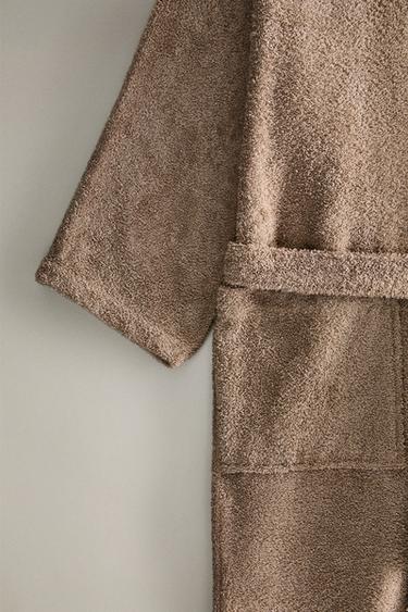 HIGH QUALITY COTTON BATHROBE (420 GXM²) - Dark beige by Zara - Image 2
