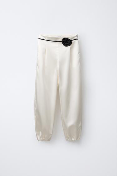 FLORAL SAROUEL TROUSERS - Ecru by Zara