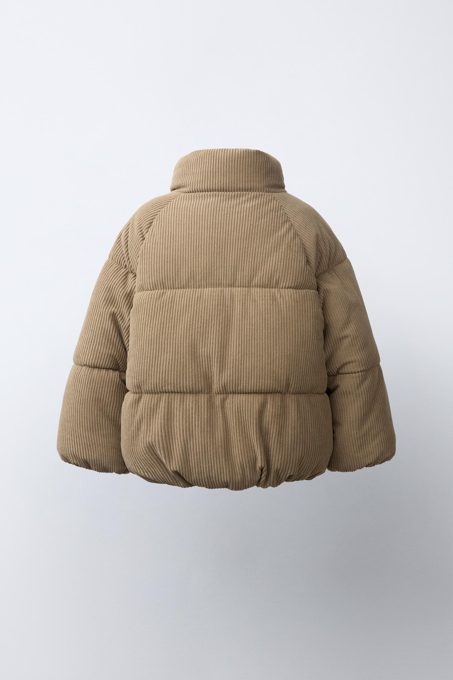 Детская куртка Zara Embroidered Dog Quilted, цвет: Серо-коричневый коричневый — фото 4