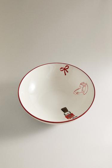 CHILDREN'S STONEWARE CHRISTMAS BOWL - Multicoloured by Zara - Image 1