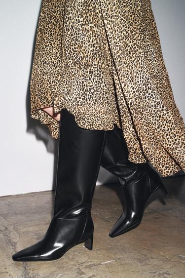 KITTEN HEEL BOOTS - Black by Zara - Image 1