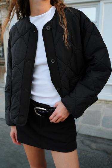 VESTE MATELASSÉE À POCHES PLAQUÉES - Noir de Zara