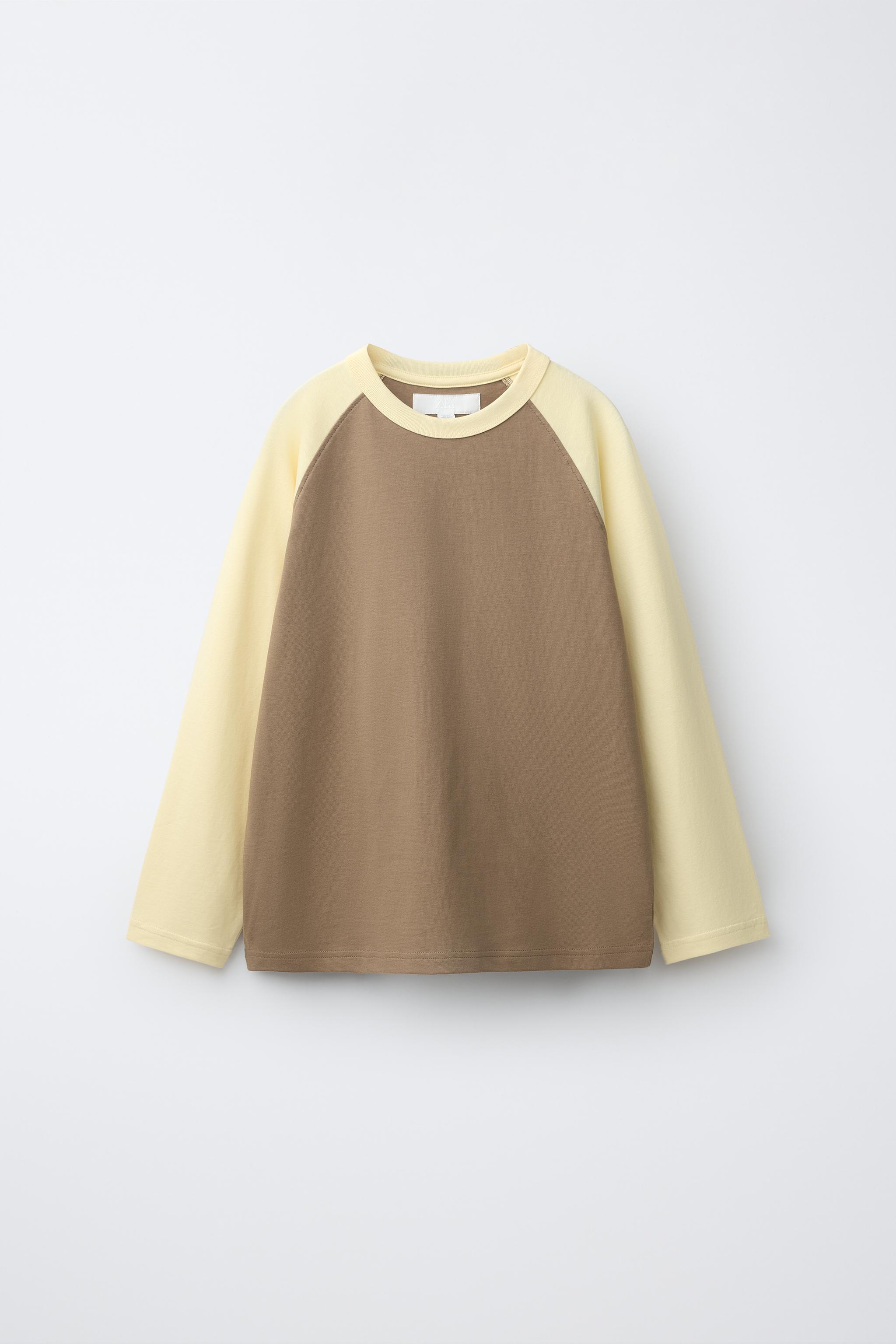 RAGLAN LONG SLEEVE T-SHIRT — Brown