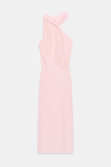 ROBE HALTER PLIS - Rose pastel de Zara - Image 5