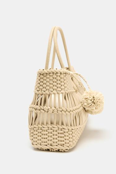SAC À MAIN TRESSÉ - Beige de Zara - Image 4