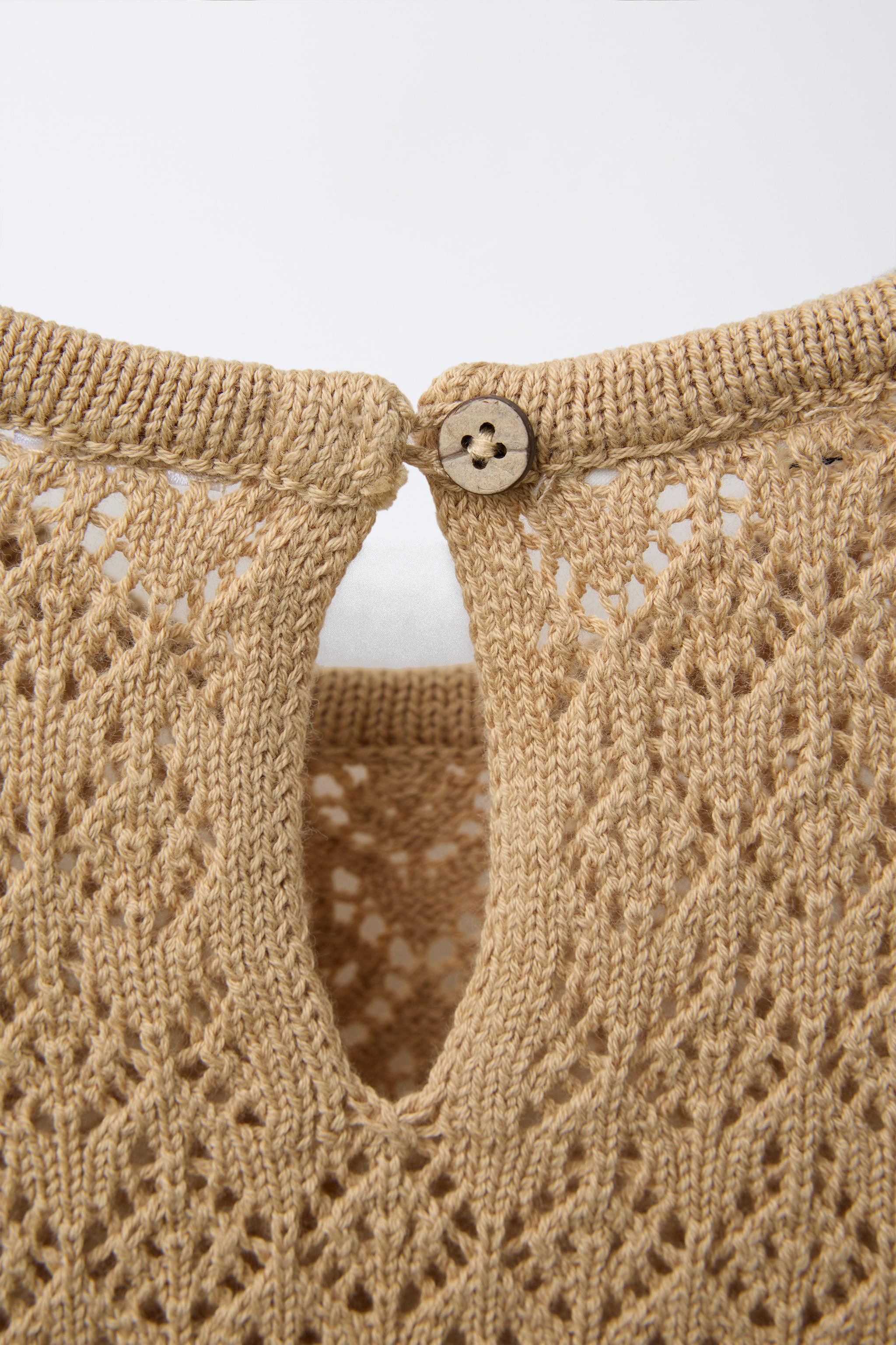 POINTELLE KNIT TOP - Ocher | ZARA United States
