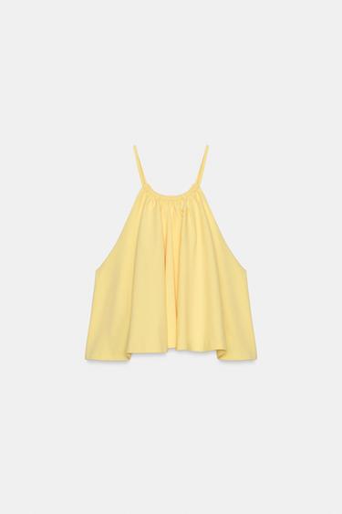 VOLUMINOUS HALTER TOP - Yellow by Zara - Image 6