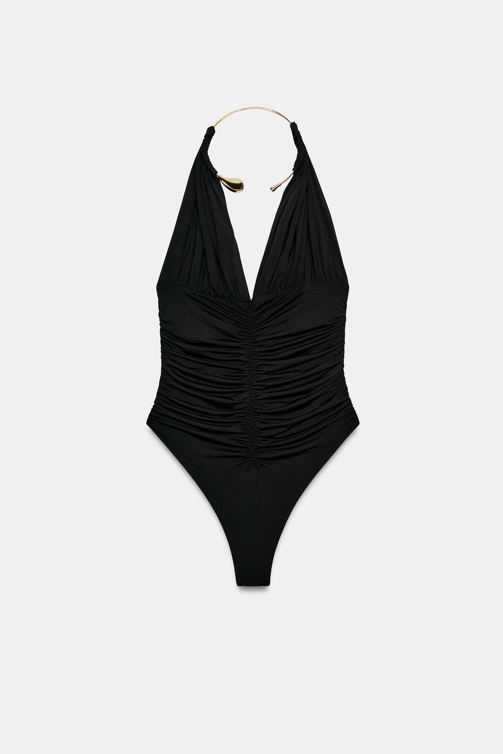 GATHERED CHOKER BODYSUIT