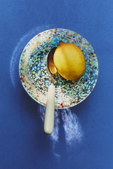 GLAS-SCHALE MIT BUNTER SPRENKELUNG - Blaugrün von Zara