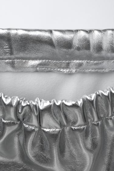 METALLIC SKIRT WITH BOWS - Silver by Zara - Image 2