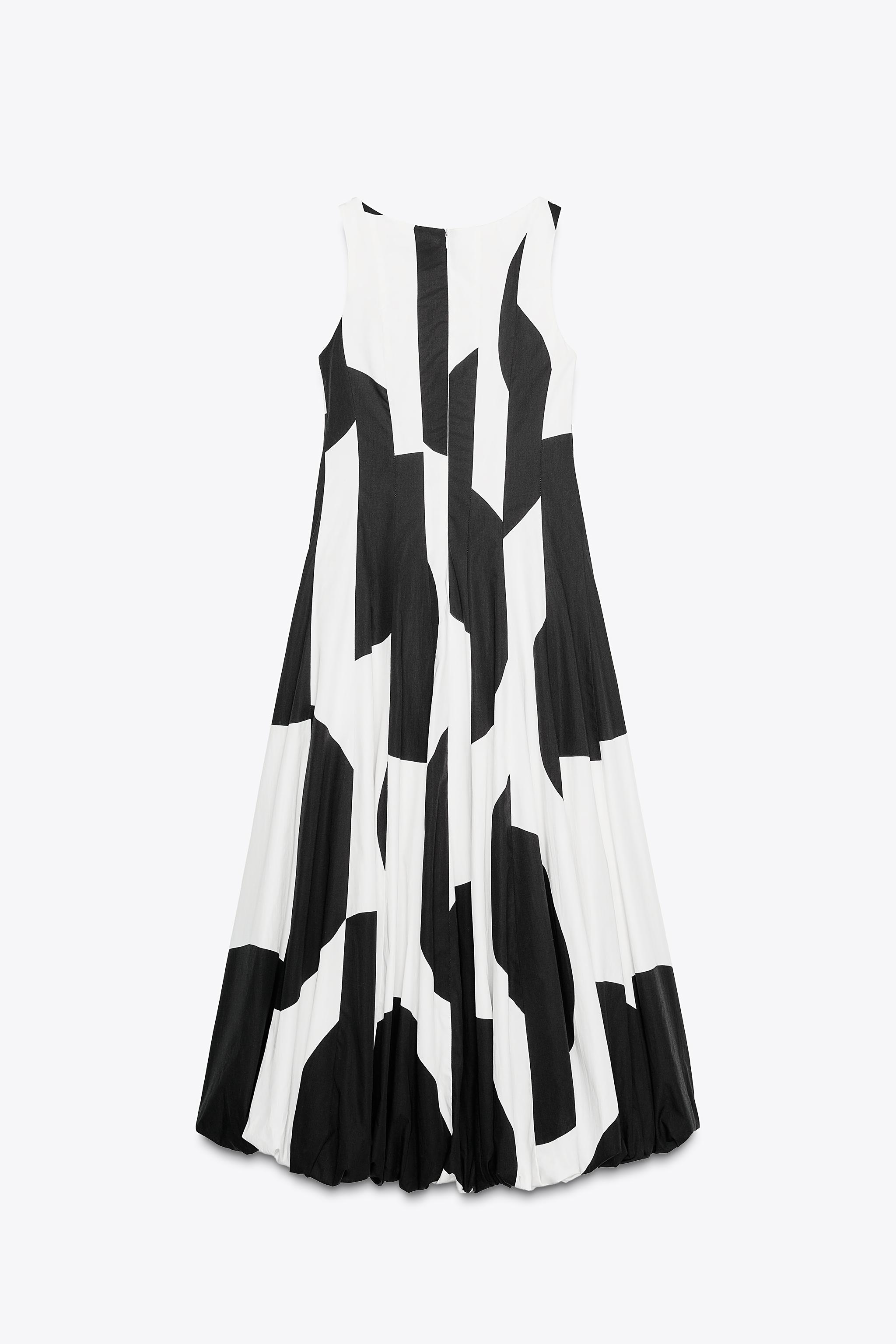 ZARA バルーン ドット柄ワンピース ZW COLLECTION 3313/014 バルーン ドット柄ワンピース ZW COLLECTION - ホワイト
