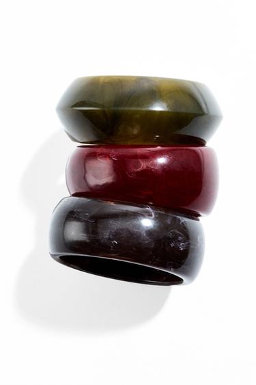Zara PACK OF 3 RESIN BRACELETS - Multicolored