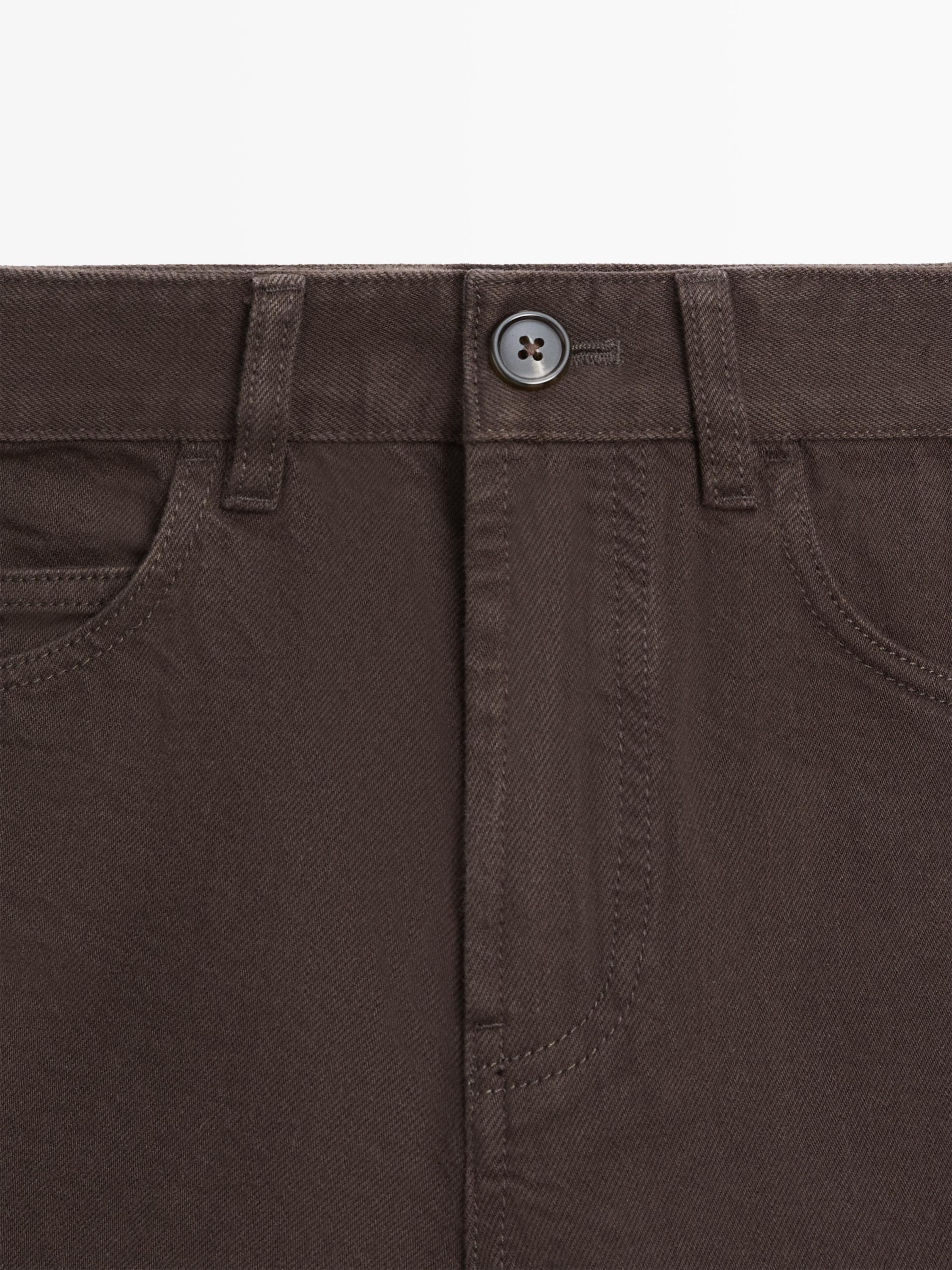 Mid-rise denim shorts