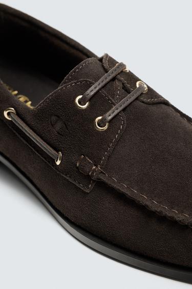 CHAUSSURES BATEAU EN CUIR CHAMPION ® X ZARA - Marron de Zara - Image 5