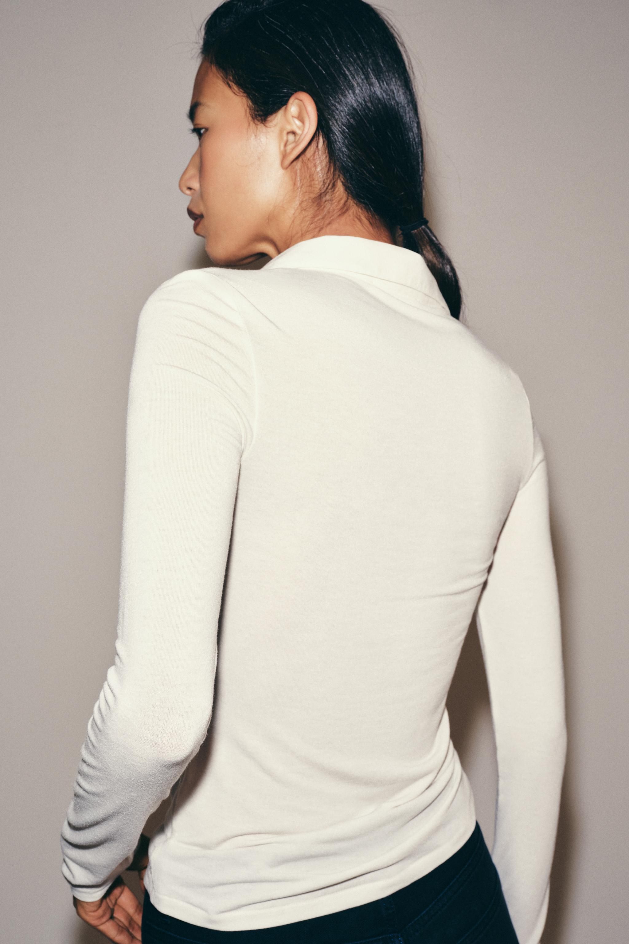 Женские топы Zara BUTTON-FRONT TOP — фото 3
