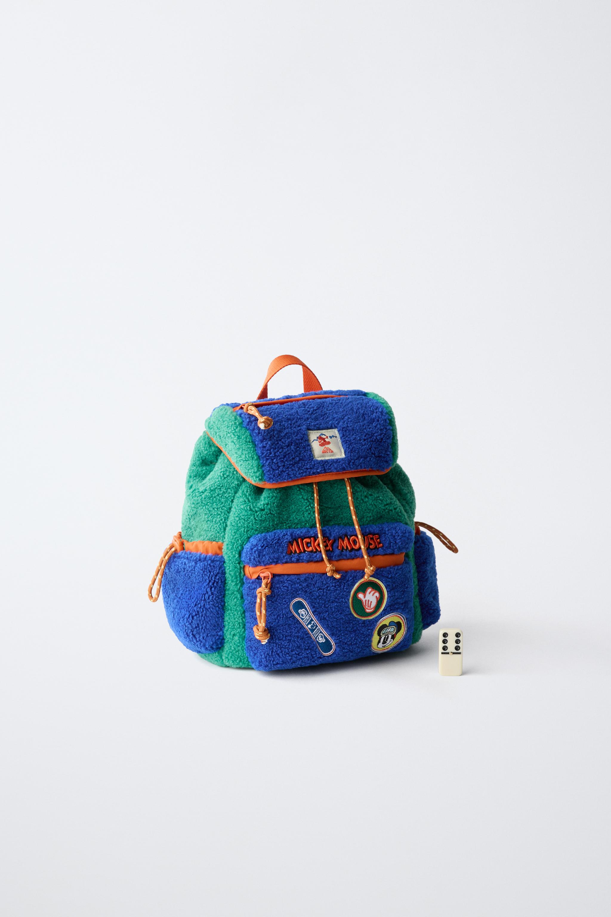 MICKEY MOUSE © DISNEY FAUX SHEARLING PATCHES BACKPACK