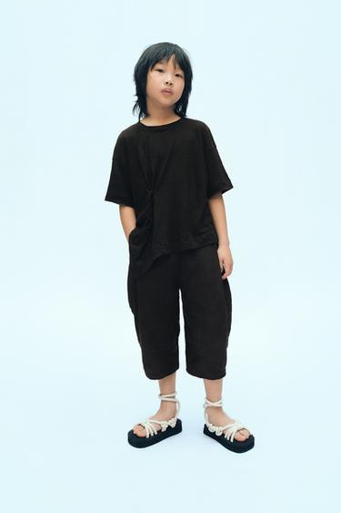 PLEATED LINEN TROUSERS X FANGLU LIN - Black by Zara