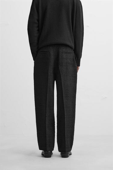 PANTALON COUPE DROITE STRUCTURÉ - Noir de Zara - Image 2