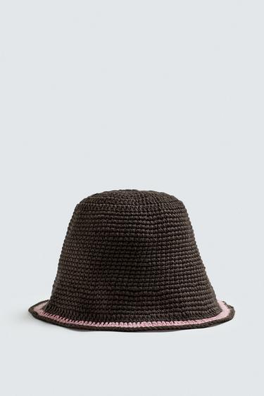 SOMBRERO CROCHET BANDA - Marrón de Zara