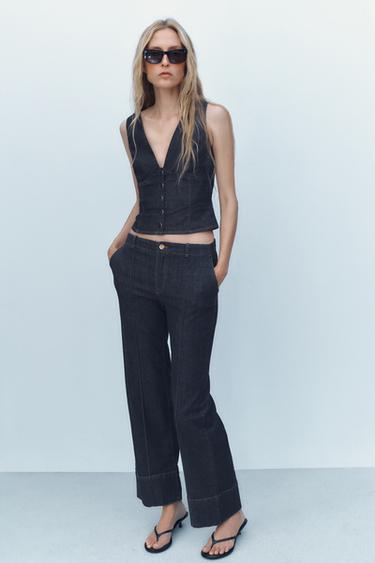 TOP Z1975 COURT EN DENIM - Bleu de Zara - Image 0