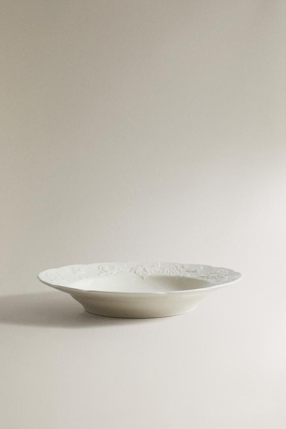 PLATO HONDO PORCELANA UVAS - Crema | ZARA Mexico