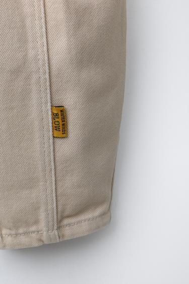 PANTALON BALLOON PLIS ÉTIQUETTES - Crème de Zara - Image 3