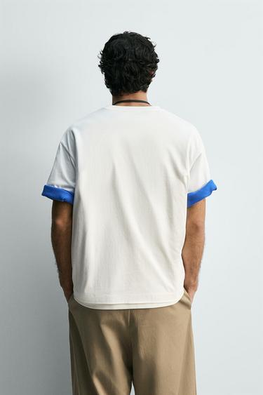 TEE-SHIRT À IMPRIMÉ GÉOMÉTRIQUE - Blanc de Zara - Image 2