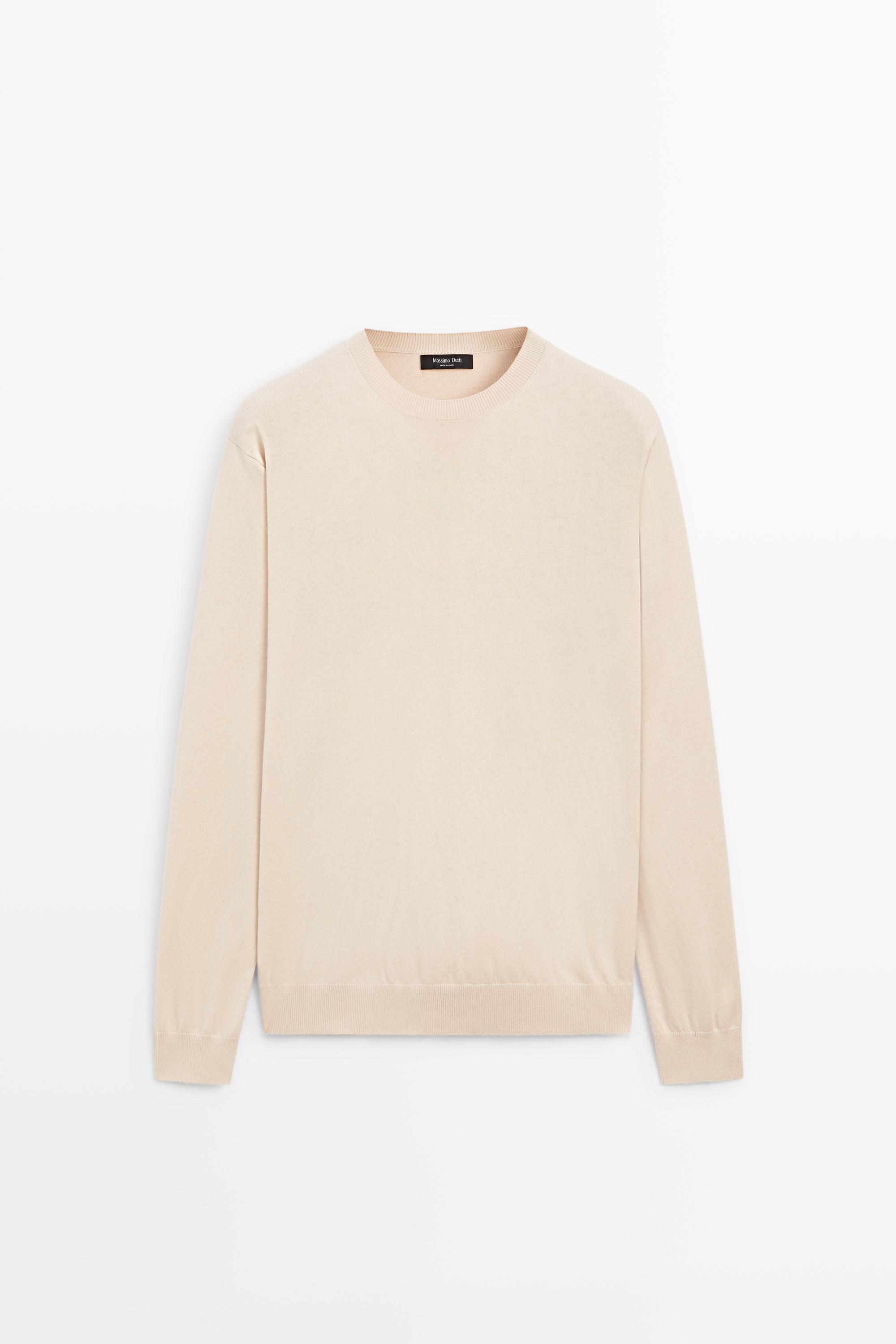Cotton blend knit sweater