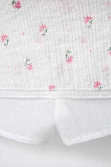FLORAL RUFFLE BERMUDA SKORT - Ecru by Zara - Image 3